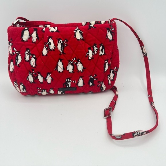 Vera Bradley Red Penguin Print crossbody bag‎ purse - Picture 1 of 16